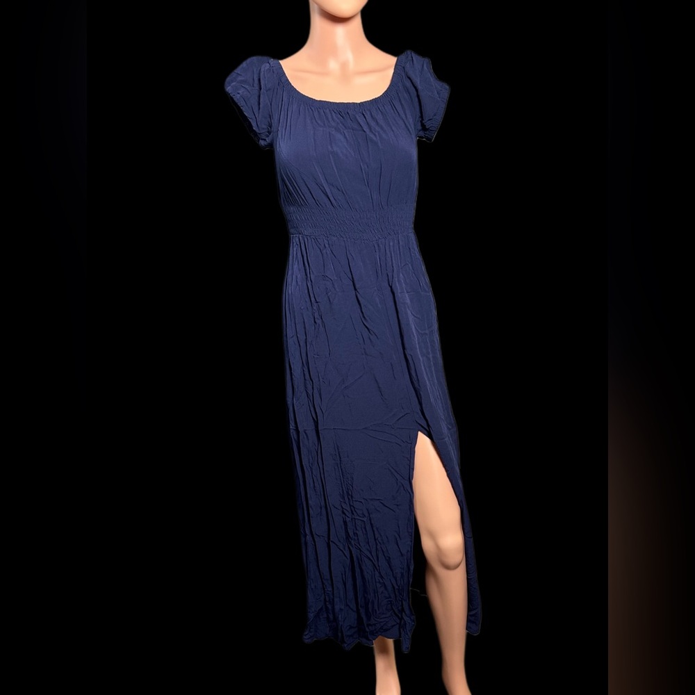 One Clothing Blue Midi Sundress with Slit